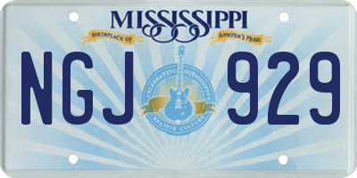 MS license plate NGJ929