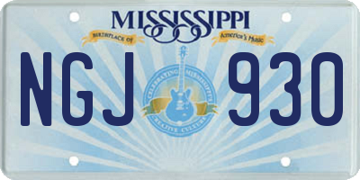 MS license plate NGJ930