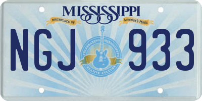 MS license plate NGJ933