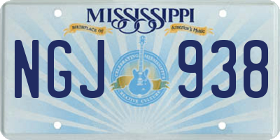 MS license plate NGJ938