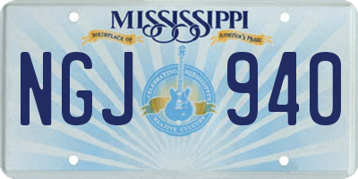 MS license plate NGJ940