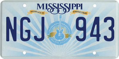 MS license plate NGJ943