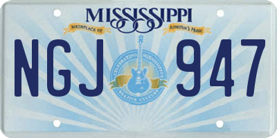 MS license plate NGJ947