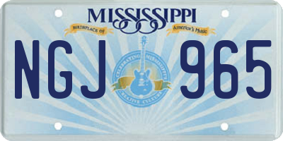 MS license plate NGJ965
