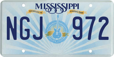 MS license plate NGJ972