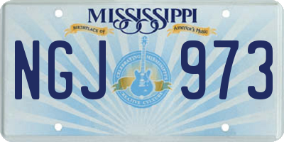 MS license plate NGJ973