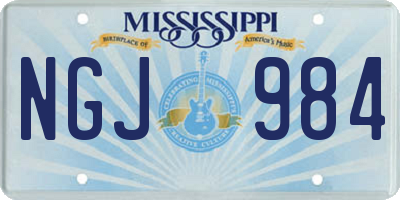 MS license plate NGJ984