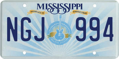 MS license plate NGJ994