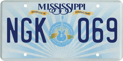 MS license plate NGK069