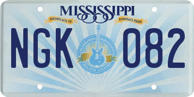 MS license plate NGK082