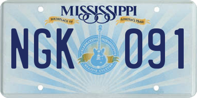 MS license plate NGK091
