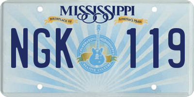 MS license plate NGK119