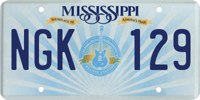 MS license plate NGK129