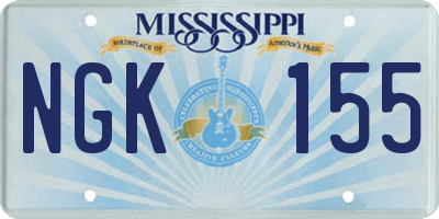 MS license plate NGK155