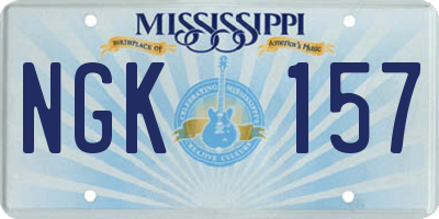 MS license plate NGK157