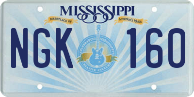 MS license plate NGK160