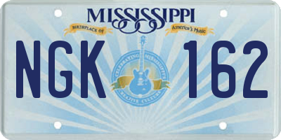 MS license plate NGK162