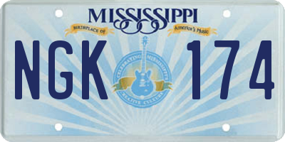 MS license plate NGK174
