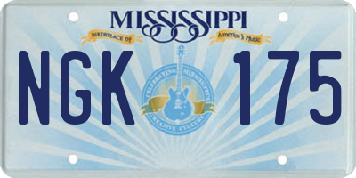 MS license plate NGK175