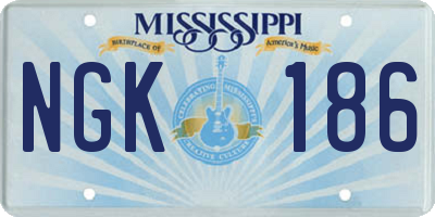 MS license plate NGK186