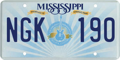 MS license plate NGK190