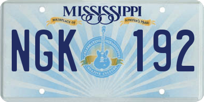 MS license plate NGK192