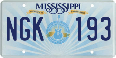 MS license plate NGK193
