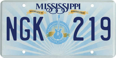 MS license plate NGK219
