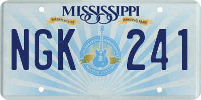 MS license plate NGK241