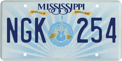 MS license plate NGK254