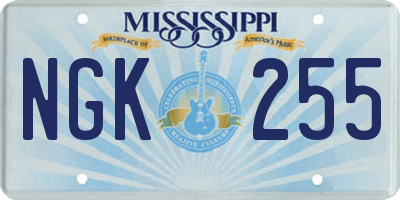 MS license plate NGK255