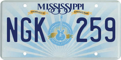 MS license plate NGK259