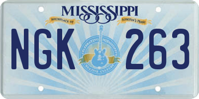 MS license plate NGK263