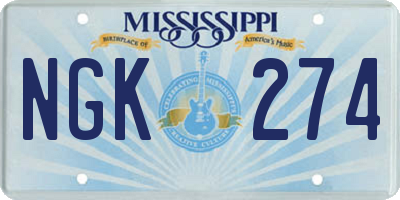 MS license plate NGK274