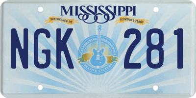 MS license plate NGK281