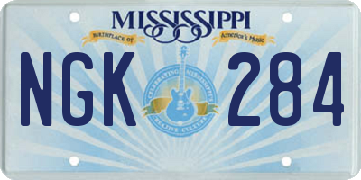MS license plate NGK284