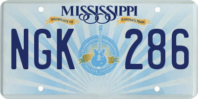 MS license plate NGK286