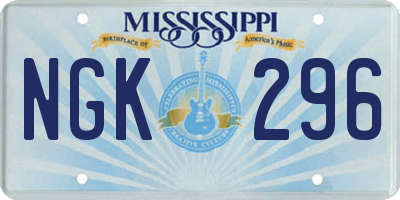 MS license plate NGK296