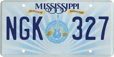 MS license plate NGK327