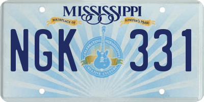 MS license plate NGK331