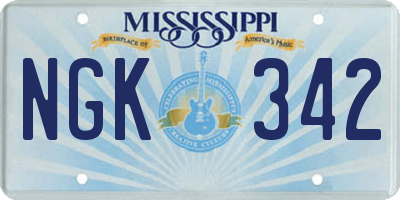 MS license plate NGK342