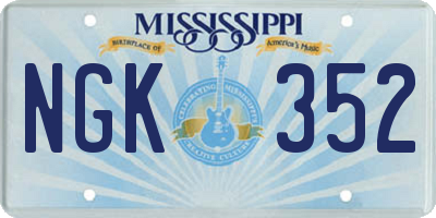 MS license plate NGK352