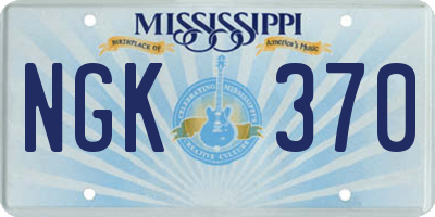 MS license plate NGK370