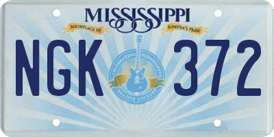 MS license plate NGK372