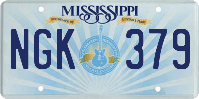 MS license plate NGK379