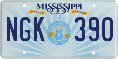MS license plate NGK390