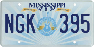 MS license plate NGK395