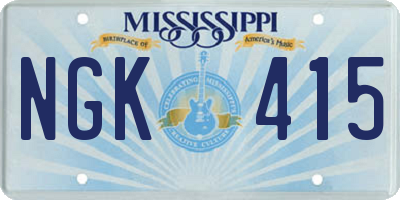 MS license plate NGK415