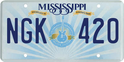 MS license plate NGK420