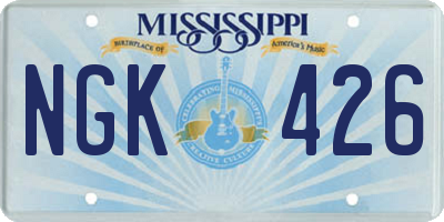 MS license plate NGK426